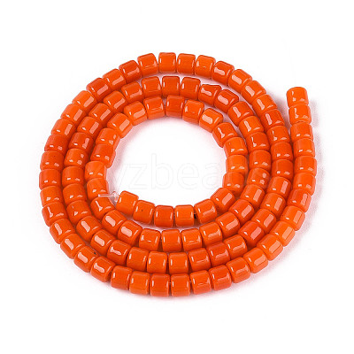 Opaque Solid Color Glass Beads Strands GLAA-N065-4x4mm-C03-1
