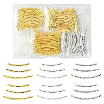 300Pcs 9 Styles Brass Tube Beads KK-YW0002-10-1