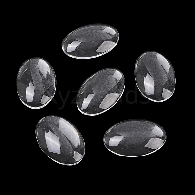 Transparent Oval Glass Cabochons GGLA-R022-30x20-1