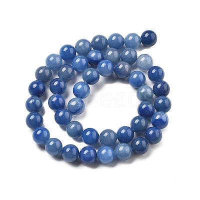 Dyed & Heated Natural Blue Aventurine Round Beads Strands G-N0120-08-8mm-1