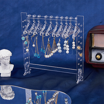 Transparent Acrylic Earring Hanging Display Stands EDIS-FH0001-05-1