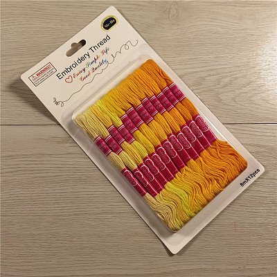 12 Skeins 12 Colors 6-Ply Polycotton(Polyester Cotton) Embroidery Floss PW22063098774-1