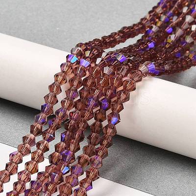Transparent Electroplate Glass Beads Strands GLAA-F029-4mm-D05-1
