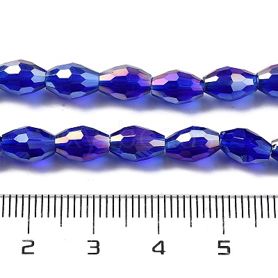 Transparent Electroplate Glass Beads Strands EGLA-A037-T6x8mm-B03-1