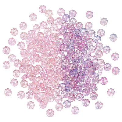 200Pcs 2 Colors Transparent Glass Beads GLAA-WR0001-16-1