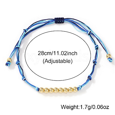 Brass Round Beads Braided Bead Bracelets AZ5003-1-1