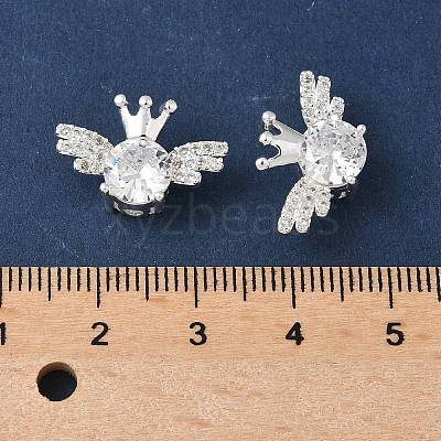 Brass Micro Pave Clear Cubic Zirconia Beads KK-G531-05S-1