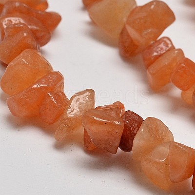Chip Natural Red Aventurine Beads Strands X-G-N0134-10B-1