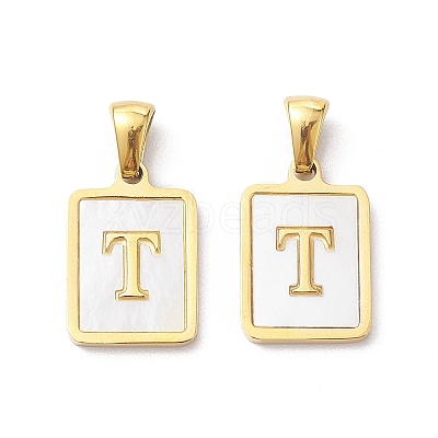Ion Plating(IP) 304 Stainless Steel Pave Shell Pendants STAS-G327-01G-T-1