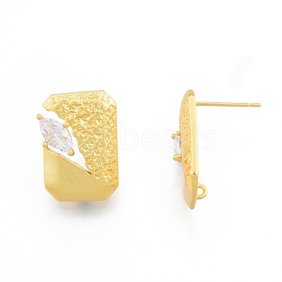 Rack Plating Brass Stud Earring Finding KK-F841-10MG-1