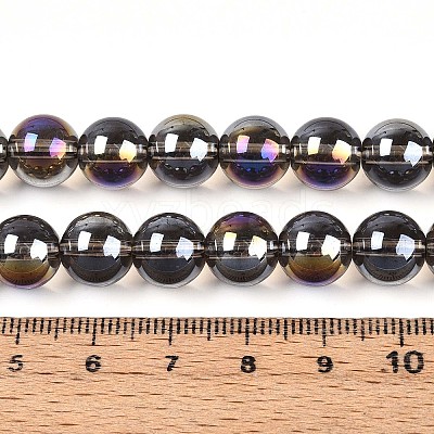 Electroplate Transparent Glass Beads Strands GLAA-T032-T10mm-AB02-1