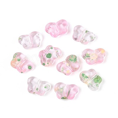 Spray Painted Transparent Acrylic Beads OACR-N149-01G-1