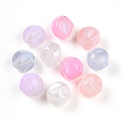 Transparent UV Plating Acrylic Beads OACR-I015-45-1