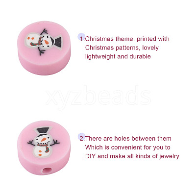 400Pcs 4 Colors Handmade Polymer Clay Beads CLAY-FW0001-02-1