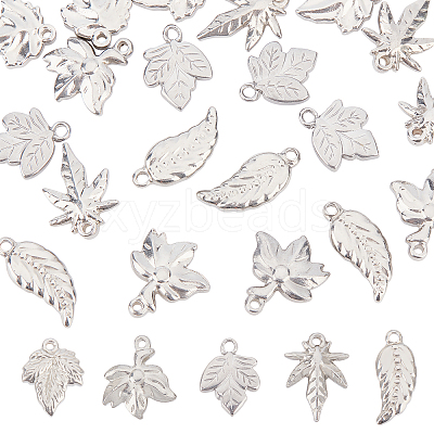 20Pcs 5 Style 201 Stainless Steel Pendants STAS-UN0030-22-1