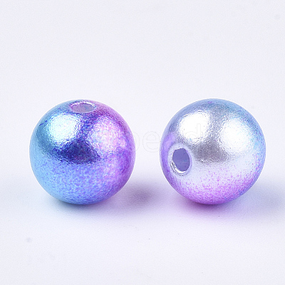 Rainbow ABS Plastic Imitation Pearl Beads X1-OACR-Q174-8mm-06-1