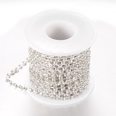 Brass Rhinestone Strass Chains CHC-T002-SS12-01S-1