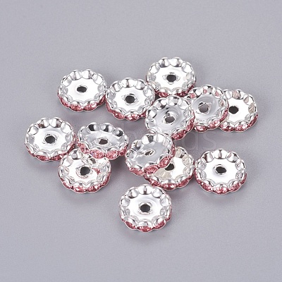 Brass Rhinestone Spacer Beads X-RB-A014-L12mm-27S-1