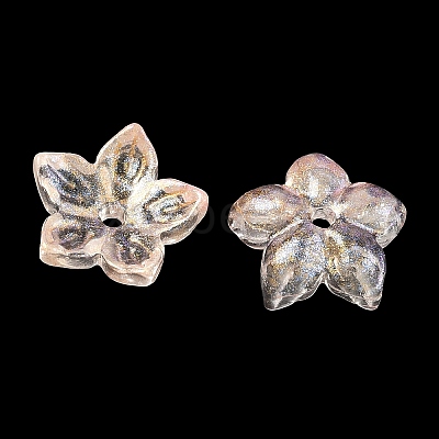 Two Tone Transparent Glass Bead Cap GLAA-H041-01E-1