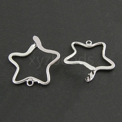 Silver Color Brass Pinch Bails X-KK199-1