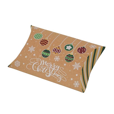 Christmas Theme Cardboard Candy Pillow Boxes CON-G017-02J-1