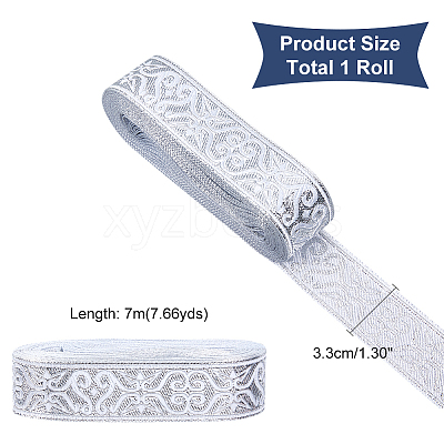 Ethnic Embroidery Polyester Flat Ribbons OCOR-WH0060-37B-1
