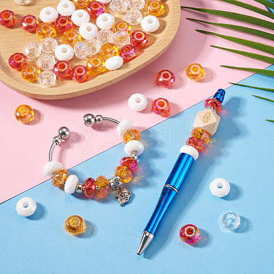 60Pcs 4 Colors Acrylic Beads SACR-TA0001-79-1