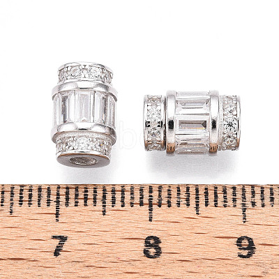 925 Sterling Silver Clear Cubic Zirconia European Clasps STER-T007-144P-1