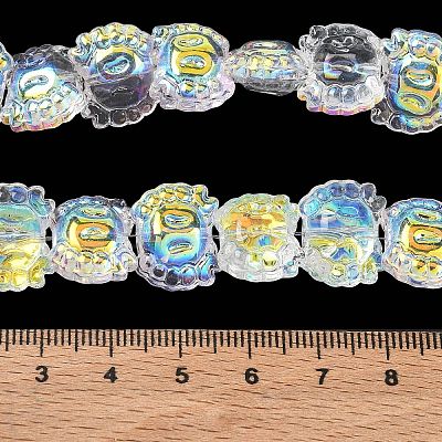 Electroplate Baking Paint Transparent Glass Beads Strands GL-CBA17FF-01L-1