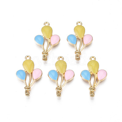 Rack Plating Alloy Enamel Pendants ENAM-N055-089C-1