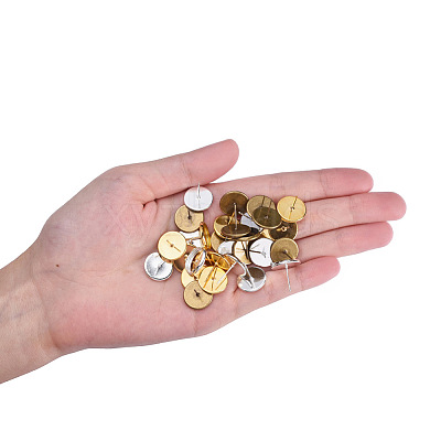 Brass Ear Studs Settings IFIN-YW0001-15-1