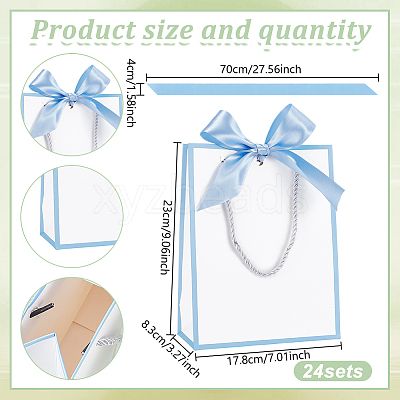 24Pcs Paper Gift Tote Bags ABAG-GO0001-24-1