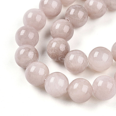 Natural Dyed Yellow Jade Gemstone Bead Strands G-R271-10mm-YXS06-1
