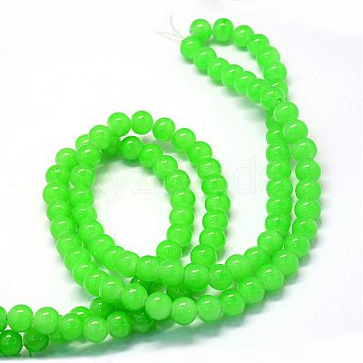 Baking Paint Imitation Jade Glass Round Bead Strands DGLA-Q021-10mm-09-1