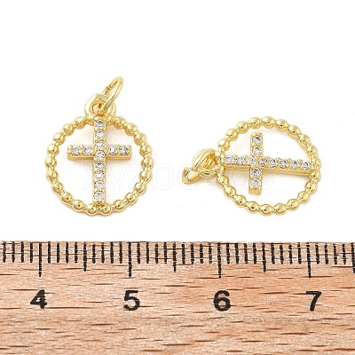 Brass Micro Pave Cubic Zirconia Pendants X1-KK-C092-21A-G-1