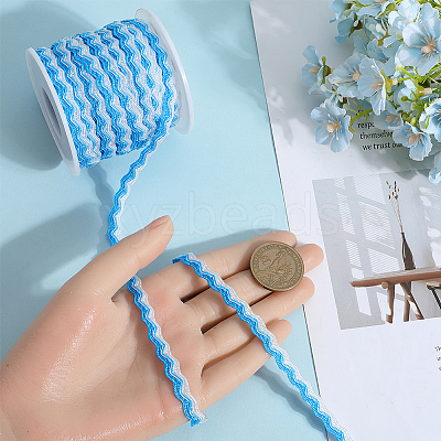 Two Tone Polyester Wavy Fringe Trim Ribbon OCOR-GF0003-97C-1