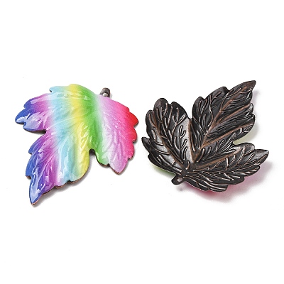 Rainbow Color Printed Iron Pendants RN-CBA3547-02E-1