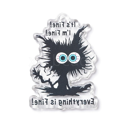 Halloween Printed Acrylic Pendants MACR-C016-07-1