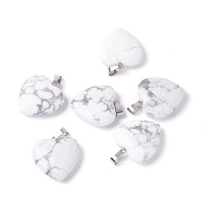 Natural Howlite Pendants G-G956-B43-FF-1