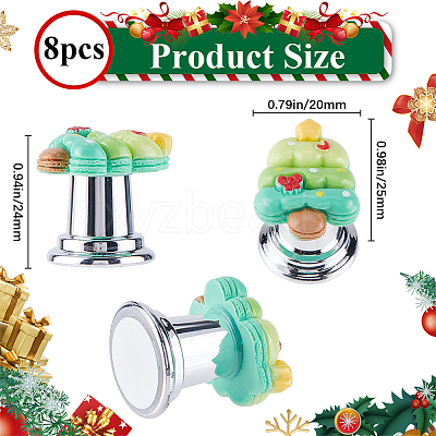 Zinc Alloy & Resin Christmas Tree Shaped Toilet Tank Button AJEW-WH20008-21B-01-1