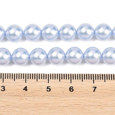 Frosted Glass Pearl Beads Strands GLAA-A044-08A-07-1