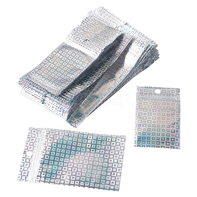 60Pcs 3 Styles Laser Plastic Resealable Bags ABAG-TA0001-56C-1
