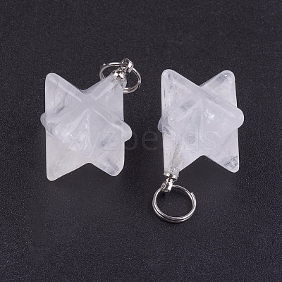 Natural Quartz Crystal Pendants X-G-E398-02J-1
