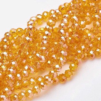 Electroplate Glass Beads Strands EGLA-D020-8x5mm-51-1