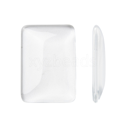 Transparent Rectangle Glass Cabochons GGLA-R025-33x23-1