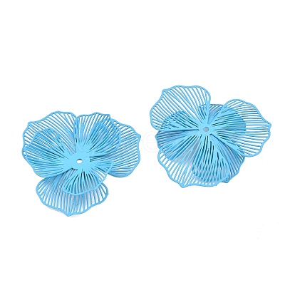 Spray Painted Iron Bead Caps IFIN-Z004-02C-1