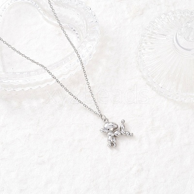 304 Stainless Steel Pendant Necklaces for Women Men NJEW-JN05414-02-1