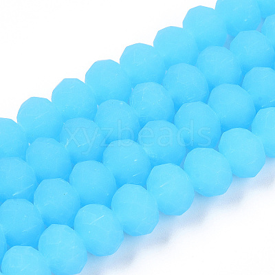 Imitation Jade Solid Color Glass Beads Strands EGLA-A034-J10mm-MD11-1