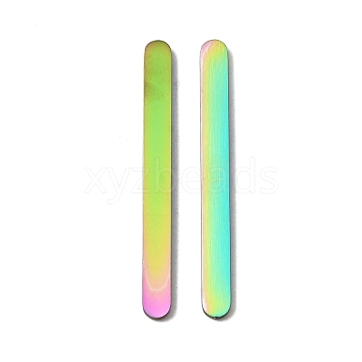 Rainbow Color 304 Stainless Steel Flat Ring Blanks FIND-WH0044-93M-1