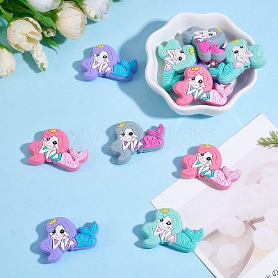 12Pcs 4 Colors Silicone Focal Beads JX774A-1